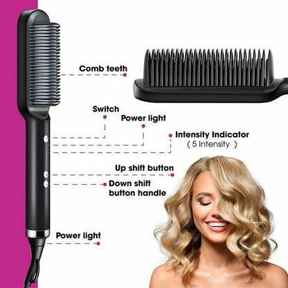 Hair Straightener Comb Brush